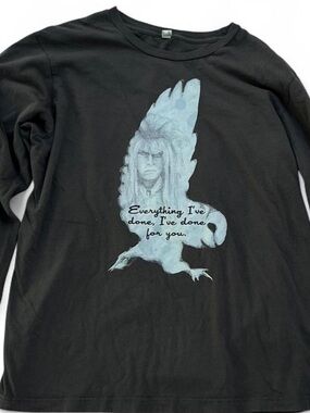 Bella Canvas Black Long Sleeve Tee with Light Blue Graphic